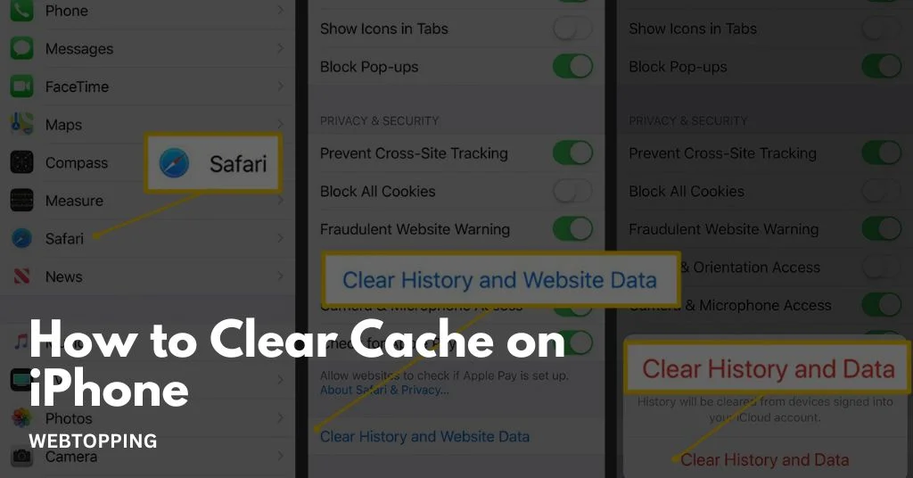 how to clear cache on iphone